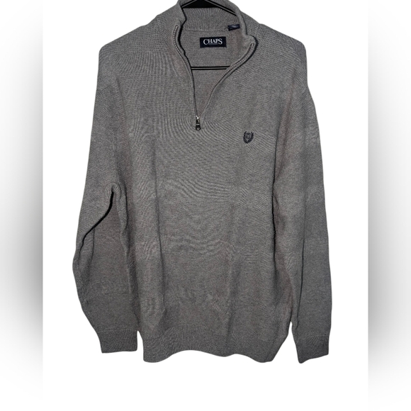 Chaps Men's Zip-Up Sweater in Gray - Picture 1 of 5